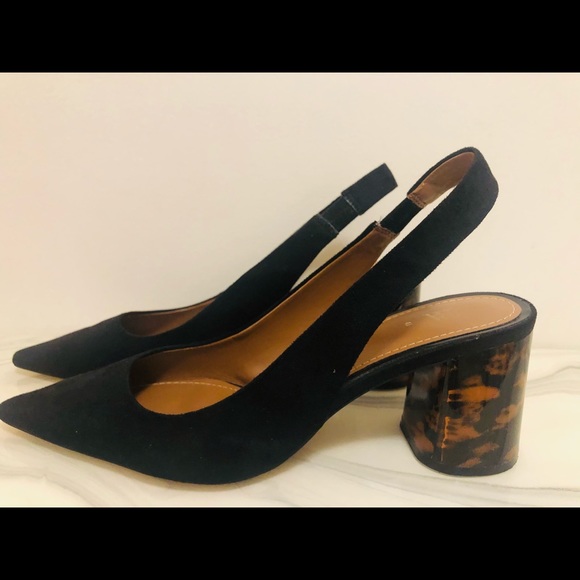 ZARA SLINGBACK SHOES WITH TORTOISESHELL HEELS - Picture 16 of 16